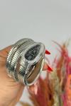 Bvlgari Gümüş Siyah Kadran Yılan Saat | S617