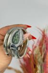 Bvlgari Gümüş Yeşil Kadran Yılan Saat | S619