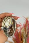 Bvlgari Gold -Gümüş Beyaz Kadran Yılan Saat | S618