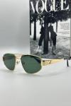 Celine Metal Kasa Yeşil Cam Gold Çerçeve Unisex Güneş Gözlüğü  G1378-ILY Diğer