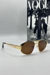 Celine Metal Kasa Kahve Cam Gold Çerçeve Unisex Güneş Gözlüğü  G1379-ILY Kahverengi