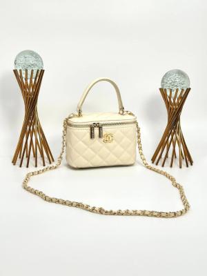 Chanel Vanity Case With Miror Krem Kadın Çanta VLT322