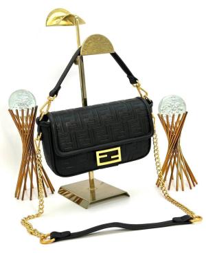Fendi Baguette Handbag Siyah Deri Kadın Çanta VLT309
