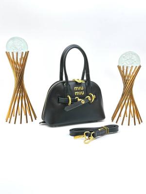 MİU MİU AVENTURE NAPPA TOP HANDLE BAG BLACK KADIN ÇANTA