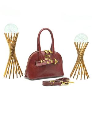 Miu Miu AVENTURE NAPPA TOP HANDLE BAG BORDO KADIN ÇANTA