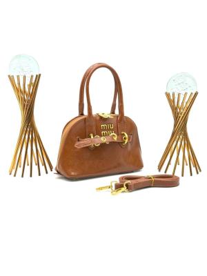 Miu Miu AVENTURE NAPPA TOP HANDLE BAG BROWN KADIN ÇANTA