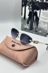 Miu Miu Metal Kasa Gold Çerçeve Siyah Cam Kadın Güneş Gözlüğü G1355-ILY Siyah