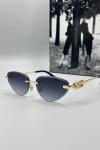 Miu Miu Metal Kasa Gold Çerçeve Siyah Cam Kadın Güneş Gözlüğü G1355-ILY Siyah