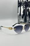 Miu Miu Metal Kasa Gold Çerçeve Siyah Cam Kadın Güneş Gözlüğü G1355-ILY Siyah