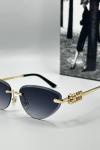 Miu Miu Metal Kasa Gold Çerçeve Siyah Cam Kadın Güneş Gözlüğü G1355-ILY Siyah