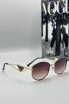 Prada Metal Kasa Kahve Cam Unisex Güneş Gözlüğü  G1374-ILY Siyah