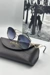 Prada Metal Kasa Gold Çerçeve Unisex Güneş Gözlüğü  G1376-ILY Siyah