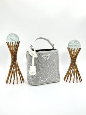 PRADA PANİER CRYSTAL SATİN BAG NEW MODEL WHİTE