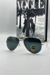 Rayban Damla Siyah Cam Gold Çerçeve Erkek Güneş Gözlüğü  G1342 Siyah