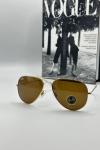 Rayban Damla Kahverengi Cam Gold Çerçeve Erkek Güneş Gözlüğü  G1343 Kahverengi