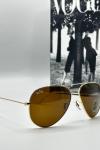 Rayban Damla Kahverengi Cam Gold Çerçeve Erkek Güneş Gözlüğü  G1343 Kahverengi