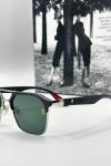 Rayban Ferrari Metal Kasa Yeşil Cam Siyah Erkek Güneş Gözlüğü G1362-ILY Siyah