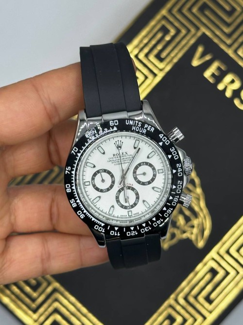 Rolex Daytona Black - White Erkek Kol Saat S886-DAY-T