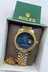 Rolex Gold-Gümüş Mavi Kadran Erkek Kol Saati | S639