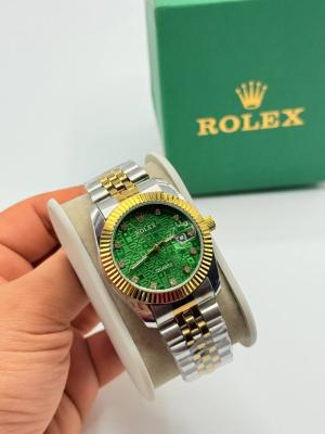 Rolex Gold-Gümüş Yeşil Kadran Kadın Saat  S609-VLL